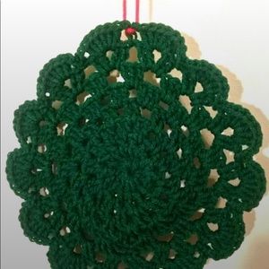 🎄🧶 Christmas Tree Green Doilie Ornaments 🎄🧶